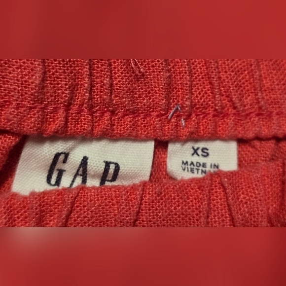 Gap Mid Rise Easy Linen-Blend Pull-On Shorts with ties, front & back pockets XS - Picture 5 of 7
